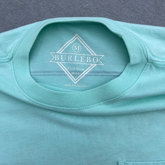 BURLEBO Short Sleeve T Shirt Mens Medium Crew Neck Aqua Duck Water Outdoors - Picture 3 of 4
